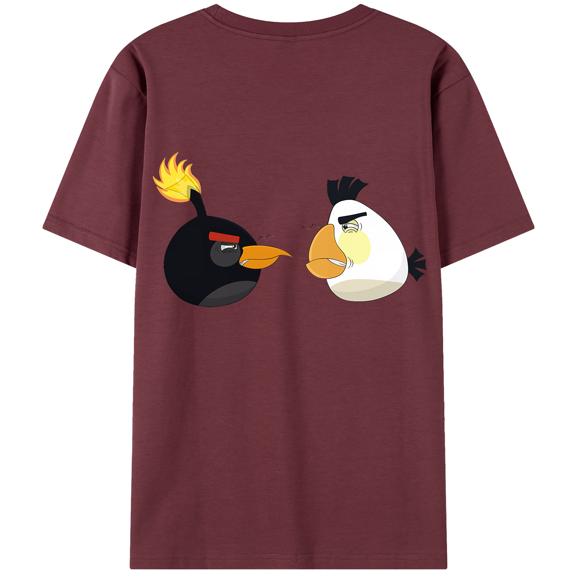 （画像用） Angry Birds アングリーバード 綿100％半袖Tシャツ（背面プリント）